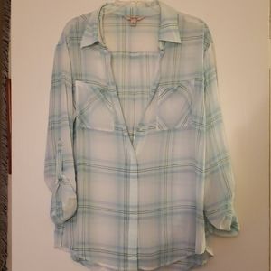 Decree XL blue plaid button up
